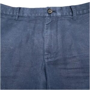 Jomers Pants 33 (35x32.5) Baird McNutt Linen Cotton Flat Front Preppy Faded Blue